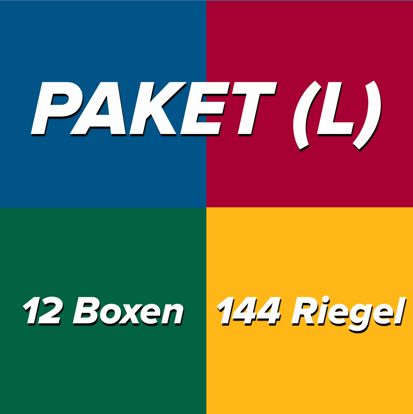 Paket (L) - 12 Boxen, 144 Riegel je 50g